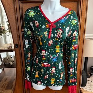 Little Sleepies Women's Holiday Character Pajama Top - Green and Red